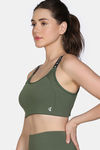 Zelocity  Medium Impact Quick Dry Sports Bra - Four Clover Leaf — thumbnail 3